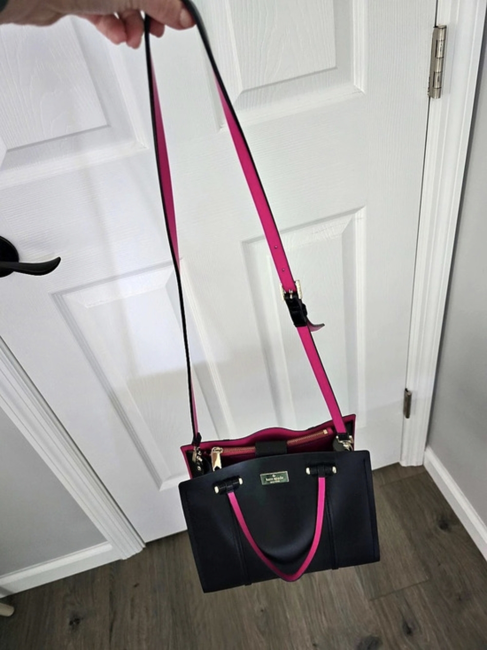 Kate Spade Black & Pink Tote Bag Like New - Picture 2 of 8